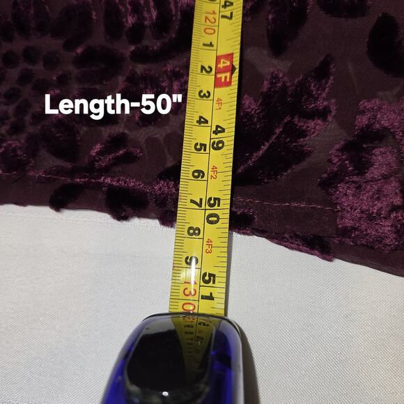 VTG Katy D Deep Purple Babydoll Velour Velvet Burnout Dress PLUS 18/20 Floral - Picture 13 of 16